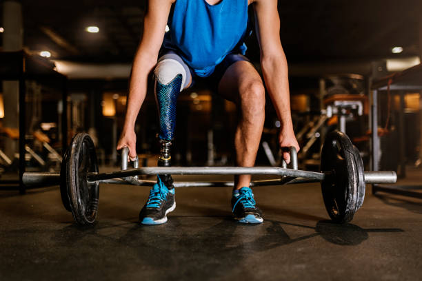 istock Disabled young man training in the gym. 846428820
