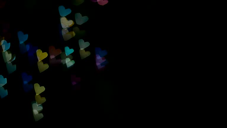 Heart shape colorful bokeh background