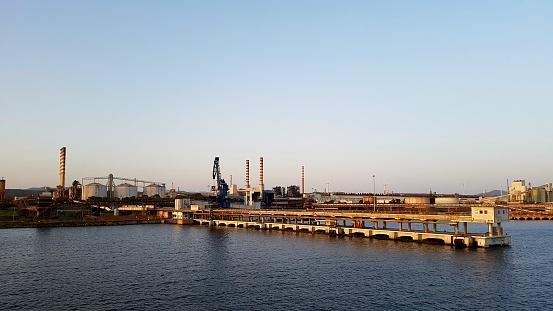 Factory plant view. Portovesme, Sardinia Italy