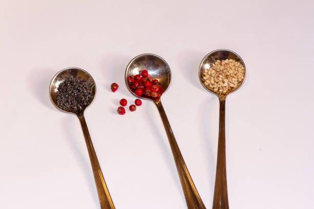istock Round spoons with tasty spices for cooking 846441214