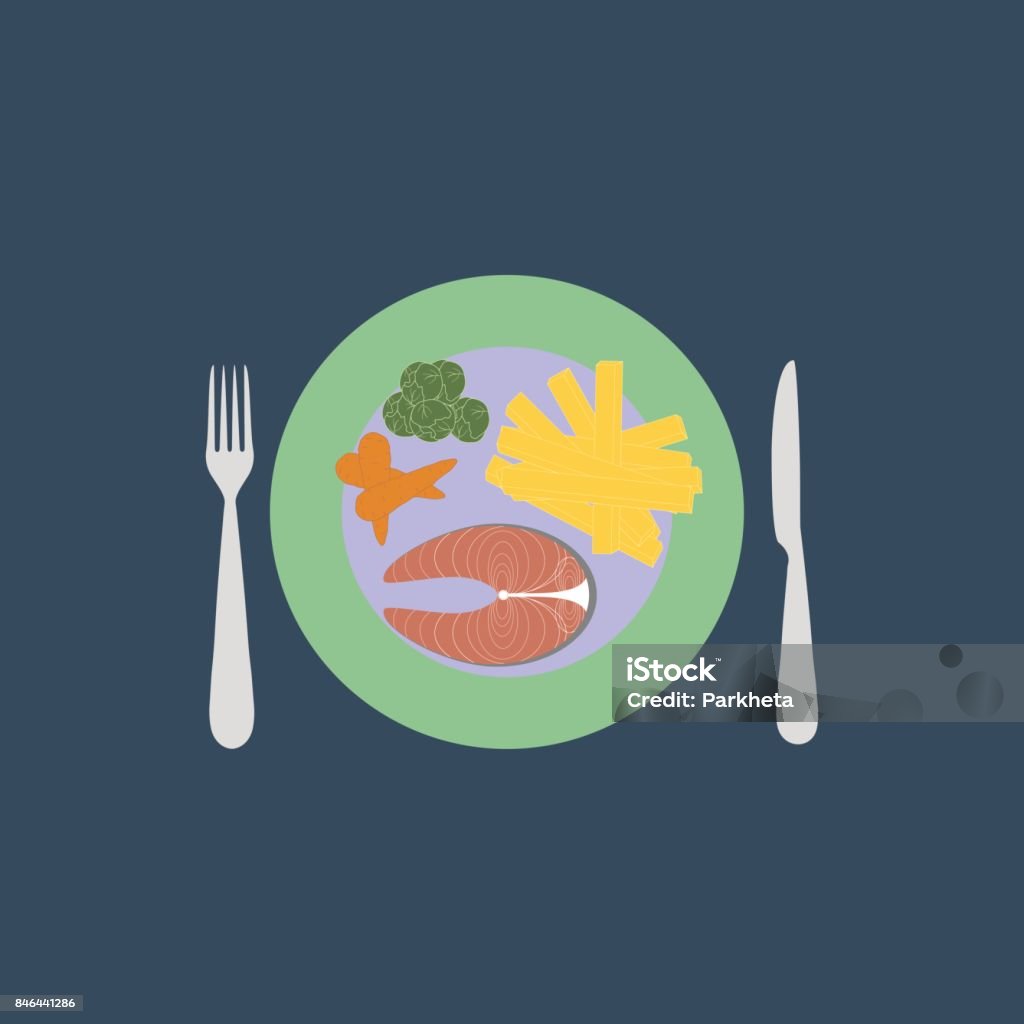 Dinner Vector Simple Dinner Vector Illustration Stock Illustration - Download Image Now ...