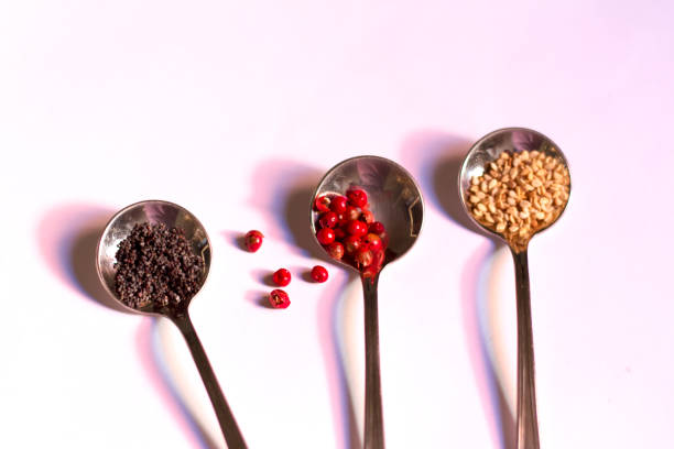 istock Round spoons with tasty spices for cooking 846441328