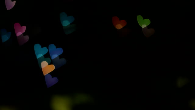 Heart shape colorful bokeh background