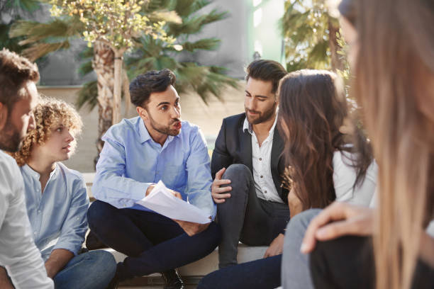 istock Businessman arguing with coworker on meeting 846444190