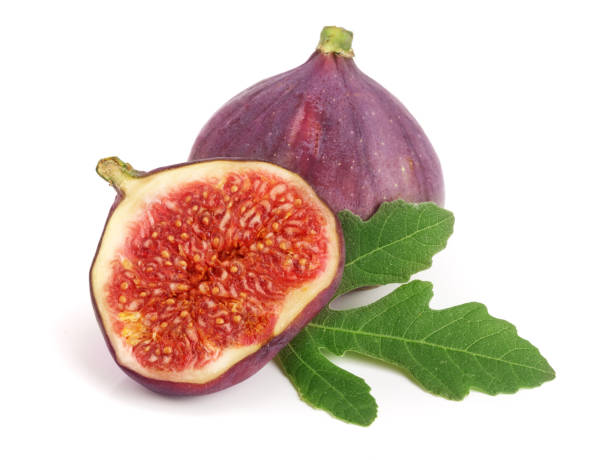 istock fig fruits with leaves isolated on white background 846444226