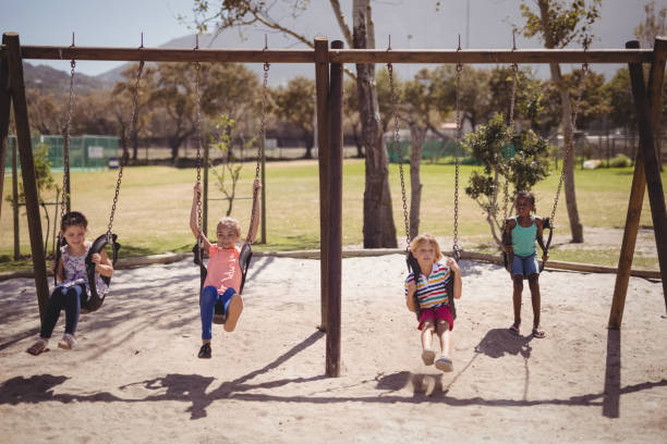 istock Schoolkids playing in playground 846444656