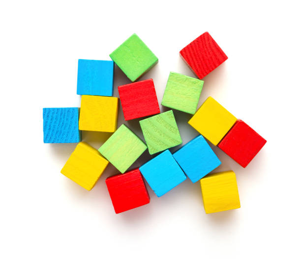 istock top view colorful square wooden toy blocks on a white background 846462780
