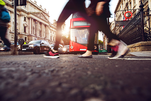 People crossing in Central London, UK.