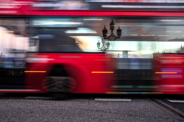 istock Fast bus in the city traffic at rush hour 846463758