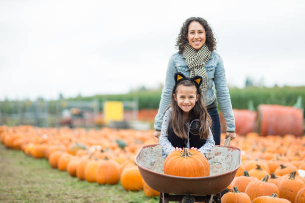 istock Family at pumpkin patch farm 846466132