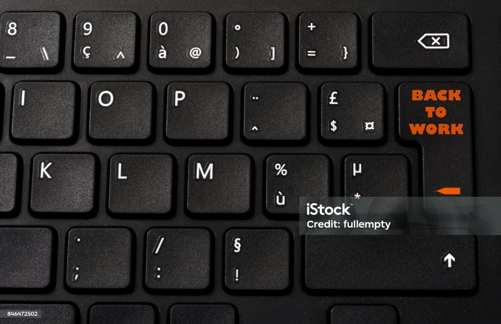 Work Back Key Computer Keyboard And Back To Work Sign Stock Photo - Download Image ...