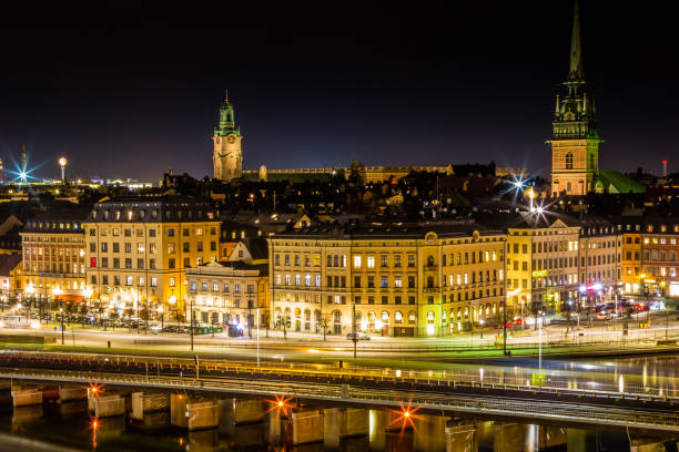 A night shot of Gamla Stan, Stockholm, Sweden