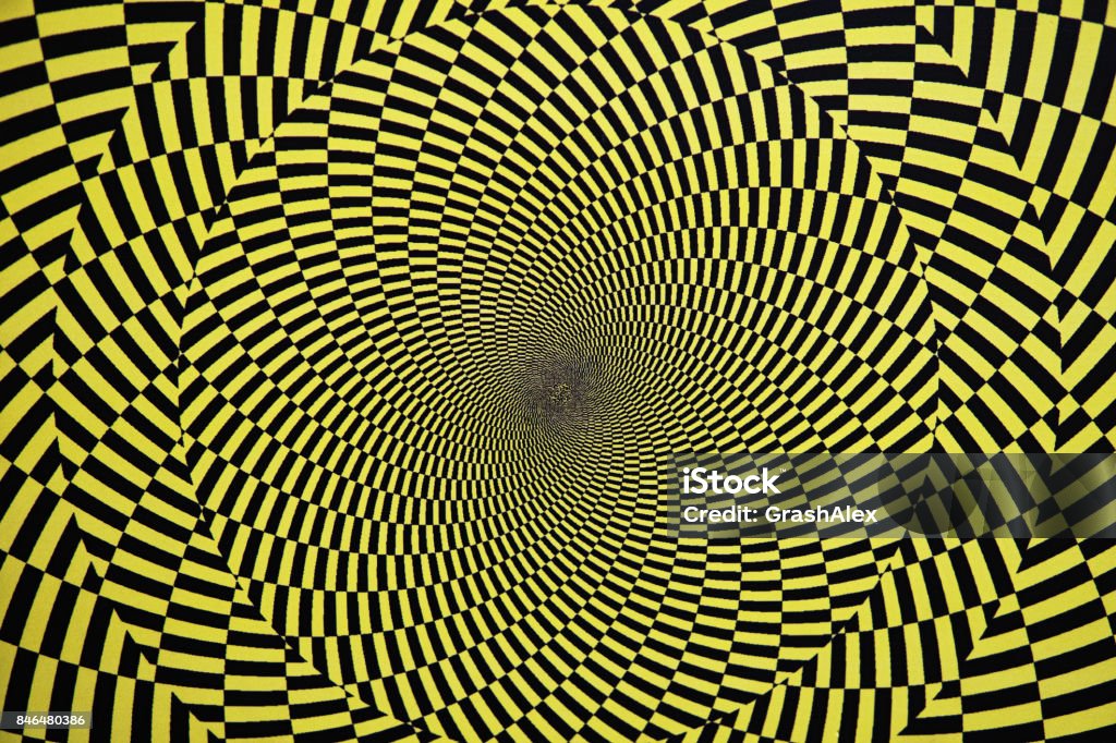 Optical illusion with circles Optical illusion with circles that create the effect of rotation, as a background Illusion Stock Photo