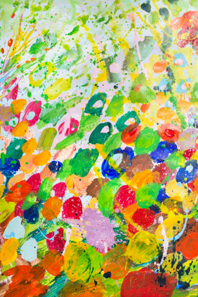 ディテールの絵画の背景 - multi colored floral pattern acrylic painting purple点のイラスト素材／クリップアート素材／マンガ素材／アイコン素材