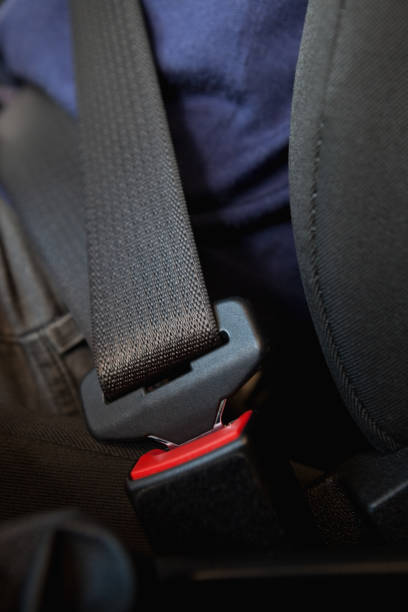 istock Person being seated with fastened seatbelt 846489282