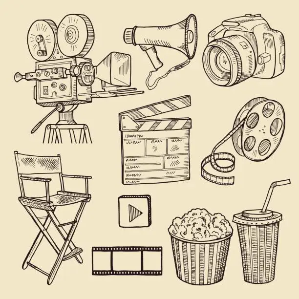 Vector illustration of cinema. vector illustration