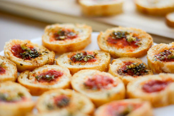 istock Light and delicious bruschetta appetizers with tomato and oregano 846514106