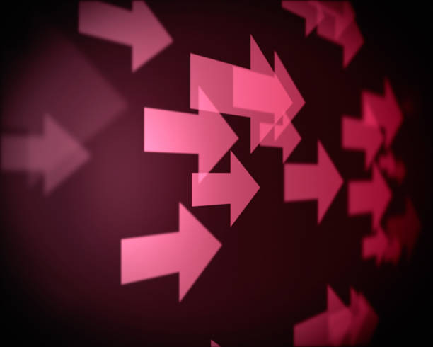 istock Background of multiple pink arrows 846521980
