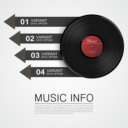 Abstract music info. Vinyl disk. Vector illustration