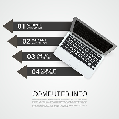 Computer info banner art creative. Vector illustration