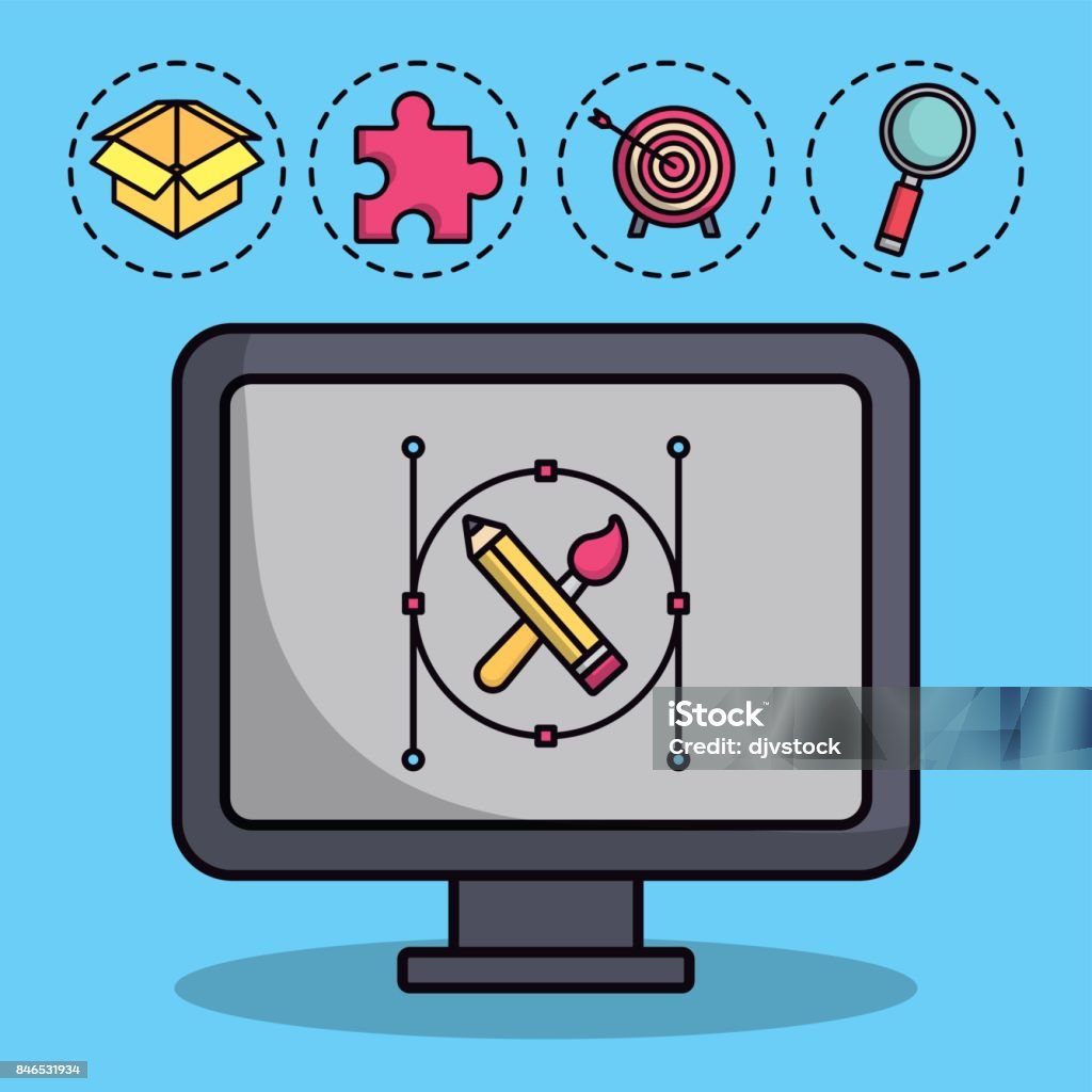 Process Illustration Computer Creative Process Design Stock Illustration - Download Image Now ...