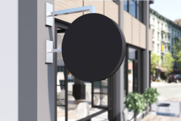 istock Close up of a round cafe sign 846535016