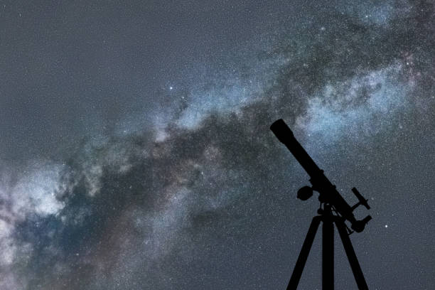 istock Silhouette of Telescope, starry sky, milky way galaxy 846539898