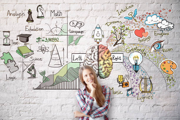 istock Smiling woman with brain sketch 846545968
