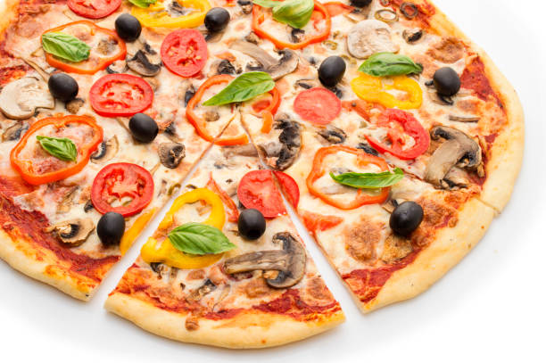istock Pizza with ham, pepper and olives 846548336