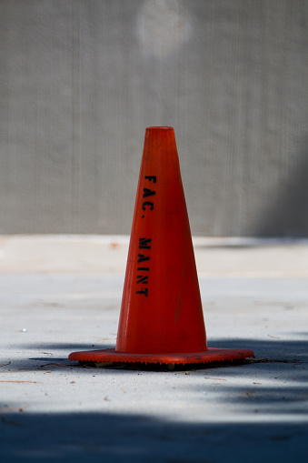 Facilities maintenance cone and cleanup area.