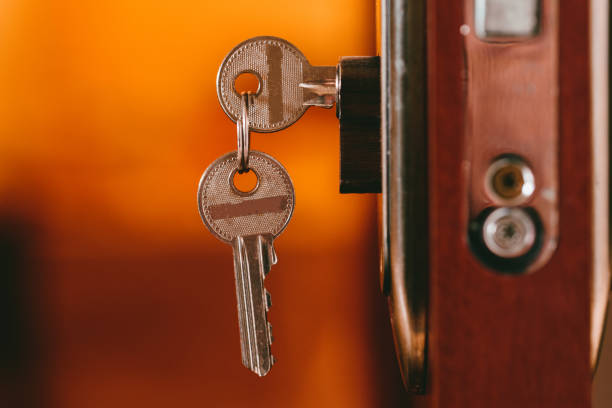 istock Keys in the door lock. Object photo 846570602
