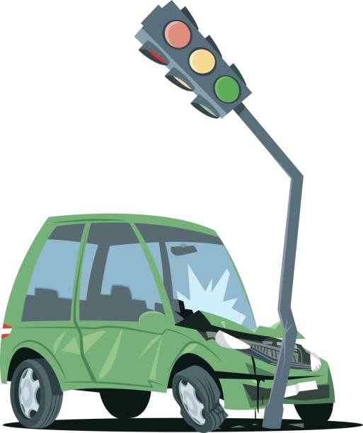 Accident Car Vector Accident Car car crash accident cartoon stock illustrations
