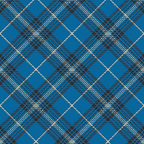 ilustraciones, imágenes clip art, dibujos animados e iconos de stock de textura de la tela azul comprobar el patrón de tela escocesa seanless - plaid tartan scottish culture celtic culture