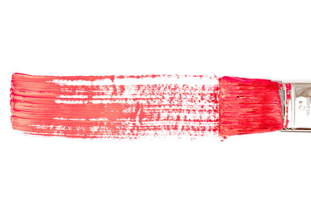 istock Red horizontal line of painting 846574558