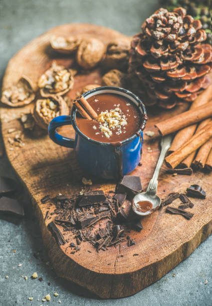 istock Rich winter hot chocolate with cinnamon and walnut crumb 846581200
