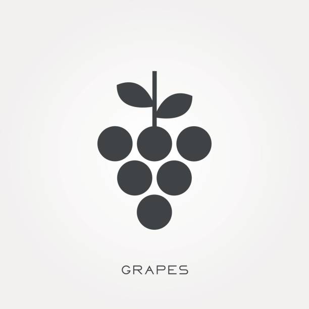 illustrations, cliparts, dessins animés et icônes de raisins d’icône silhouette - grape