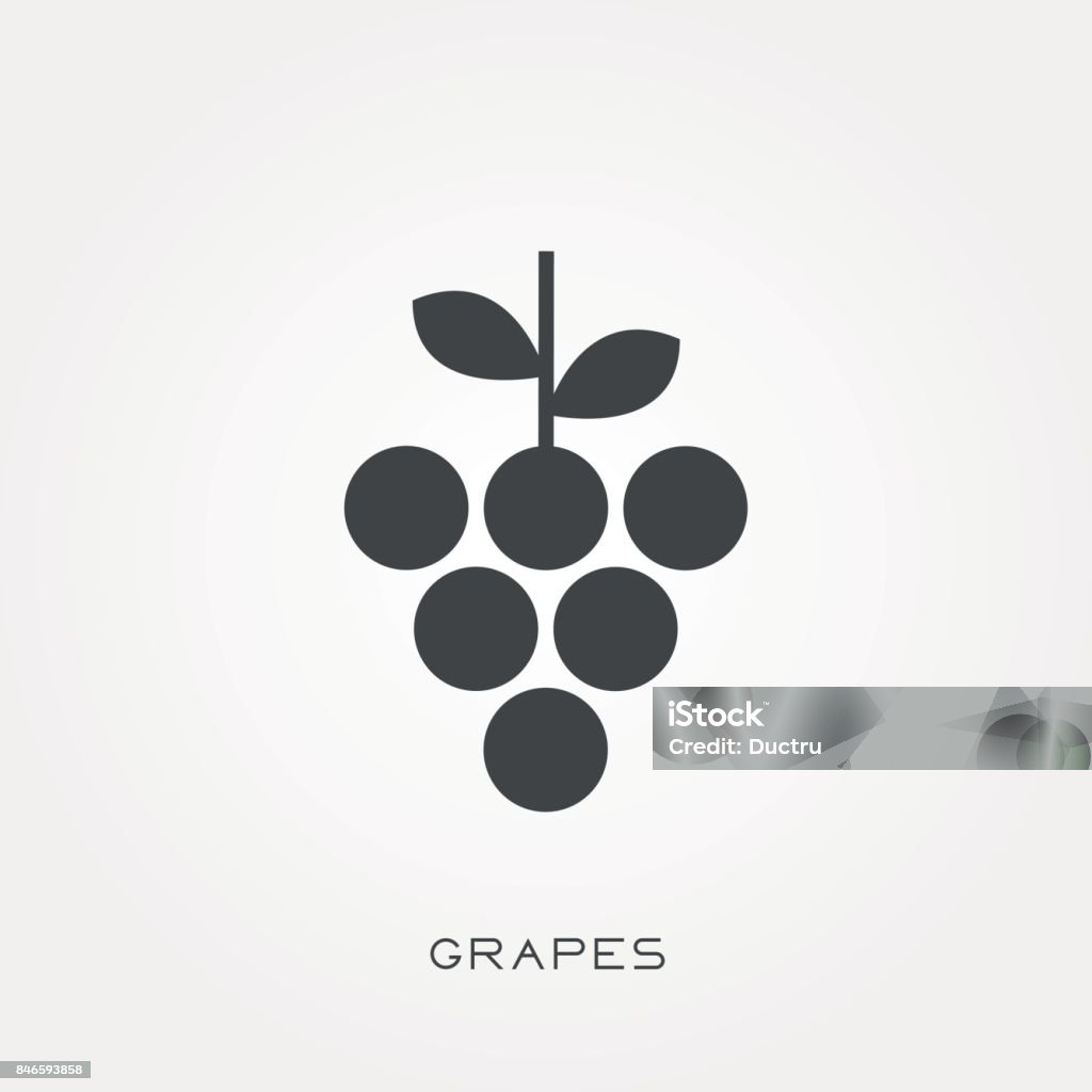 Silhouette icon grapes Grape stock vector