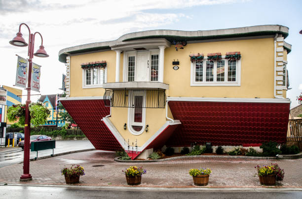 The upside down house in Niagara Falls during summer day
