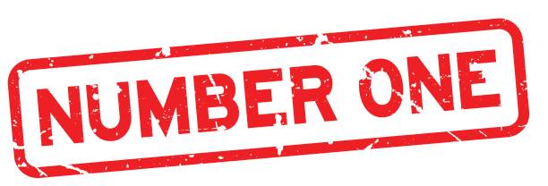 istock Grunge red number one wording square rubber seal stamp on white background 846596856
