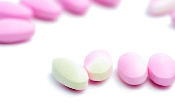 istock Blur expired calcium tablet pills with color change isolated on white background with copy space 846624922