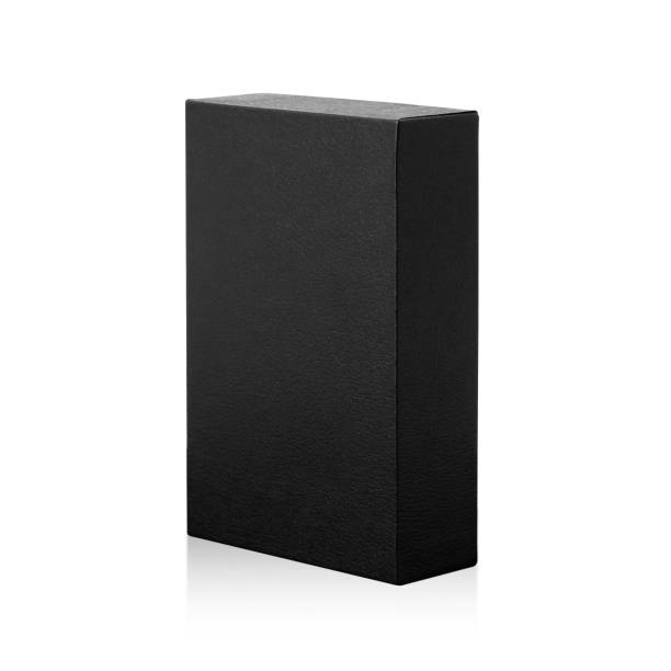 istock Black box isolated on white background. Dark product package for your design. Clipping paths object. ( Rectangle shape ) 846625942