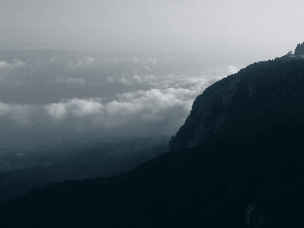 istock Silhouette of mountains and clouds in the evening. 846626176