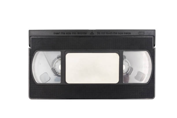 istock Old video cassette tape on white background. 846629148