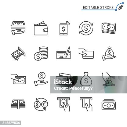istock Money line icons. Editable stroke. Pixel perfect. 846629836