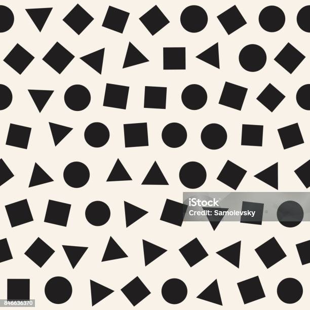 Tileable Primative Shapes Seamless Primitive Jumble Minimalism Patterns Randomly Scattered ...