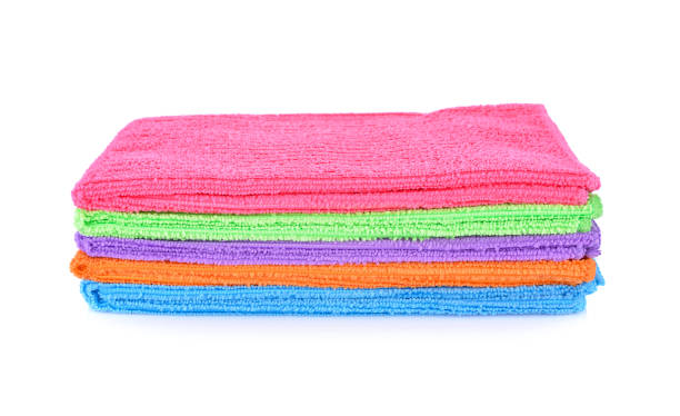 istock pile of small towel on white background 846637250
