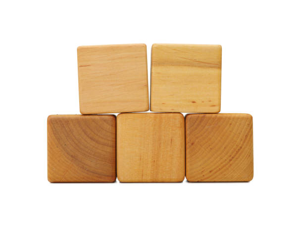istock Wooden geometric shapes cube isolated on a white background. Business model. 846643482