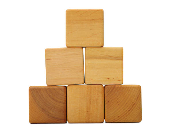 istock Wooden geometric shapes cube isolated on a white background. Business model. 846643508