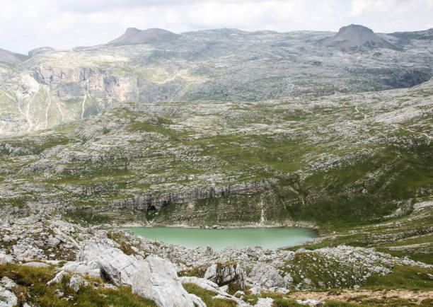 Crespeina lake at Puez odle natural park, Unesco world heritage -  Alta Badia - Landscape of Dolomites mountain in Sud Tyrol, Italy