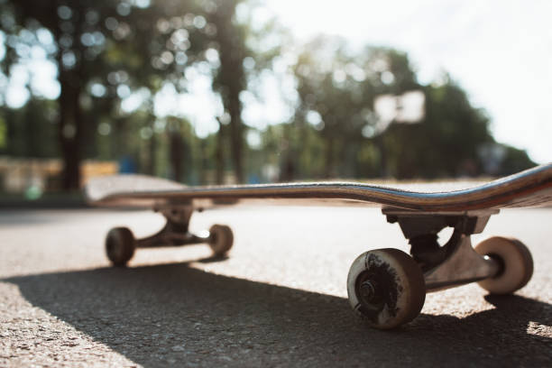 istock Skateboard on the road. Extreme sport challenge 846650056